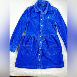 Polo Ralph Lauren girls Wide corduroy shirt dress Size 6/6X